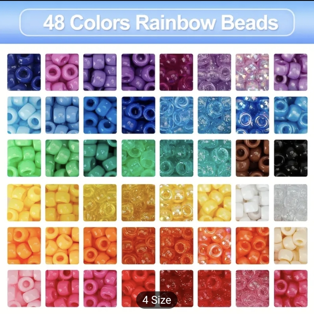 QUEFE 2350pcs, 64 Colors, Pony Beads for Bracelet Making Kit, Rainbow Kandi Bead - Picture 5 of 13
